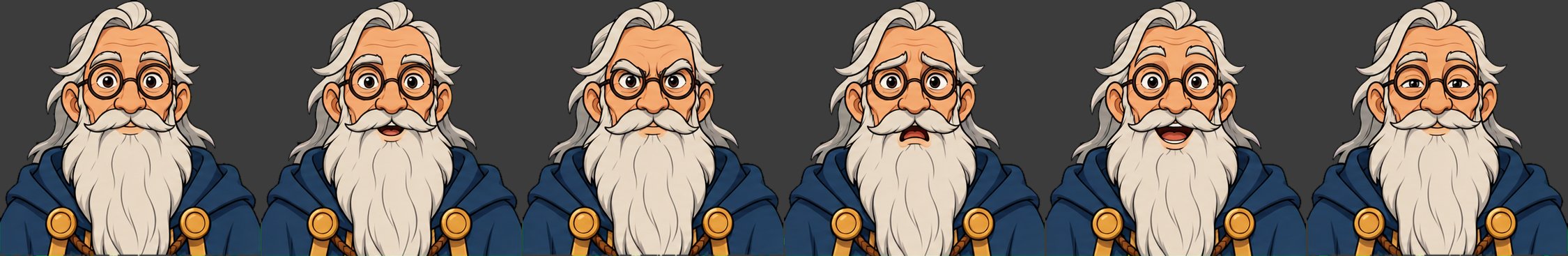 The elder's expression sheet