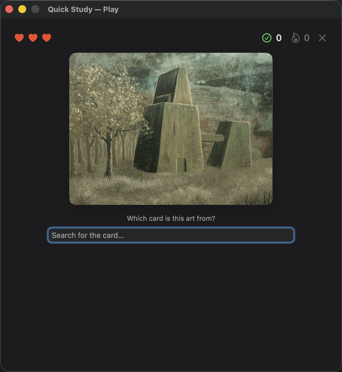 Guess the Card in progress