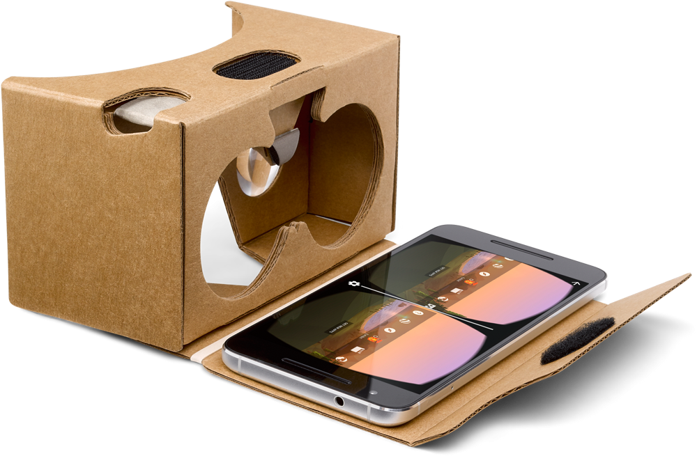 Google Cardboard עם טלפון
